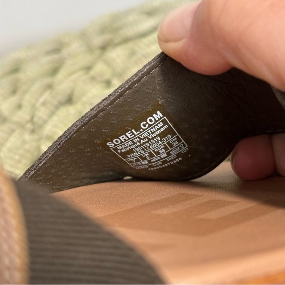 Sorel Ella II Two Strap Sandal Green/Tan Sporty Elastic Strap Flat Sandals NWOB - Picture 14 of 15